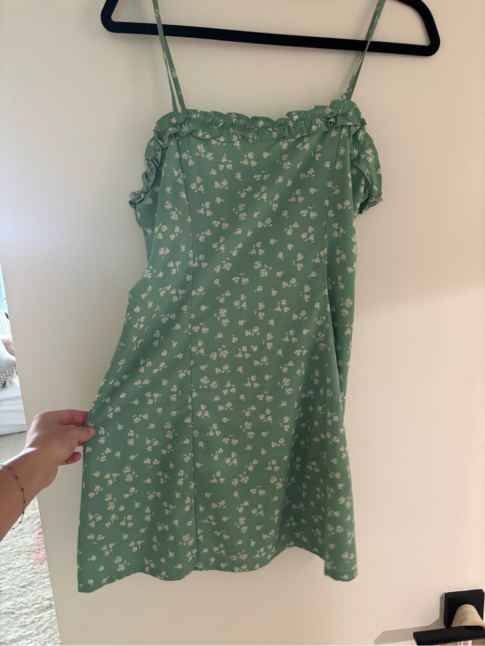 Amuse Society Mint Green Floral Ruffle Mini Dress